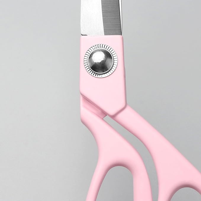 NatSumeBasics 8" Pink Fabric Sewing Scissors Cute Heavy Duty Sharp Rustproof Stainless Steel Shears for Women Home Office DIY Crafts Scrapbooking