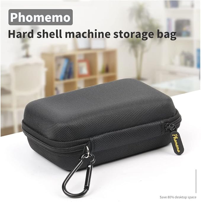 Phomemo Hard Carry Label Printer Case- Mini Label Maker Cover D30/P21/M110/M02/T02 Bluetooth Label Maker, Black