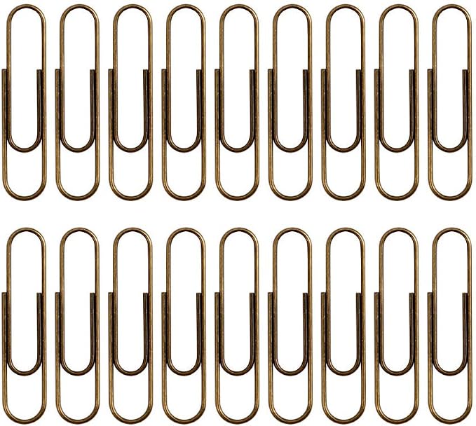 50 Pieces 50 mm Metal Paper Clips for Office School and Personal Use (Bronze)