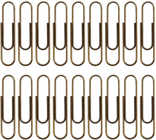 50 Pieces 50 mm Metal Paper Clips for Office School and Personal Use (Bronze)