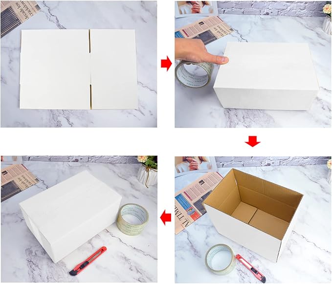 Calenzana 11x6x6 Shipping Boxes Set of 25, Corrugated Cardboard Box for Mailing Small Business Packing Gifts, White