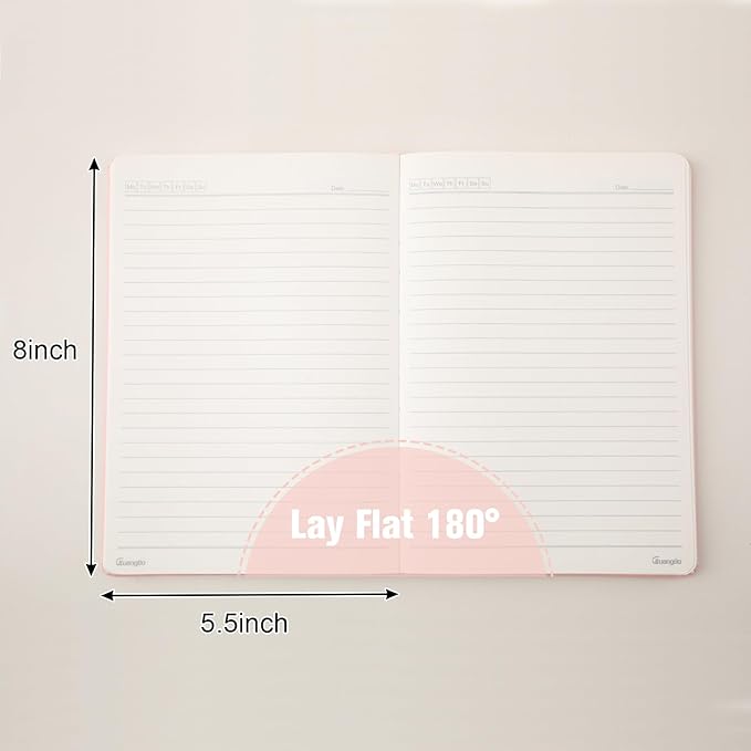 Lined Journal Notebook for Work with 160 Pages, 5.6" x 8" Hardcover Notebooks Journals Medium Size for Writing Women Men