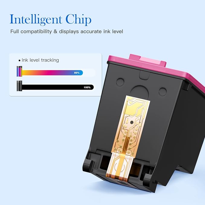 62XL Ink Cartridges for HP Ink 62 for HP 62XL Ink Cartridge Combo Pack | Works with Envy 7640 7645 5660 5540 5640 7644 OfficeJet 5740 5741 8040 OfficeJet 200 250 258 Series (2-Pack, 1 Black 1 Color)
