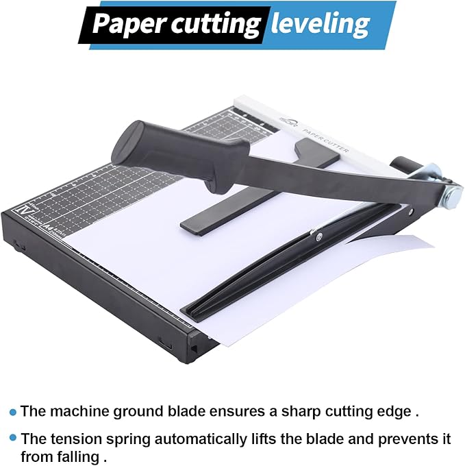 ISDIR Guillotine Paper Cutter 12" with Integrated Pressure Bar – Heavy Duty Metal Base, 15 sheet Capacity, Magnetic Guide & Safety Guard – Precision Trimmer for Cardstock, Crafts, DIY, Photos & Office