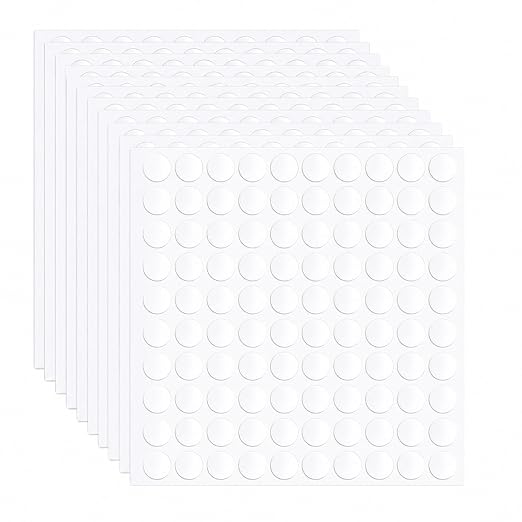1000PCS Clear Glue Dots Double Sided Removable 10mm for Balloon Crafts DIY | Clear 10mm Dots on 10 Sheets, Peel-Press-Stick for Balloons, Photos, Crafts, Removable from Walls, Glass, Paper—No Remains