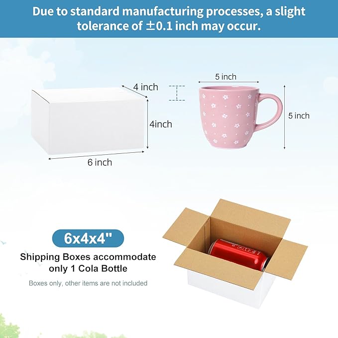 Famagic 10 Pack 6x4x4 Inch Small Shipping Boxes White Corrugated Cardboard Boxes Mailer for Small Business, Mailing Boxes for Packaging Bulk