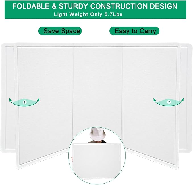 Large Cork Bulletin Board 48" x 36", Felt Pin Board, Warm White | Cork Board Alternative for Wall, Foldable Self-Adhesive Vision Board Prayer Board with Pushpin for Classroom, Office & Home