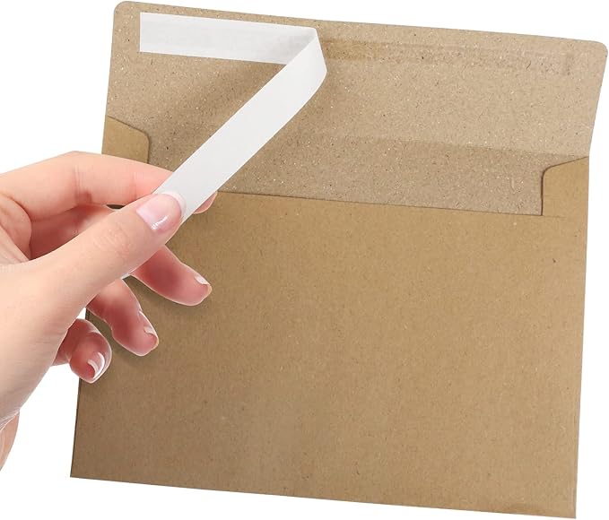 50pcs packed Kraft Envelopes, A7Envelopes, printable invitation envelopes,5x7 envelopes, suitable for weddings, invitations, photos, postcards, greeting cards, mailings