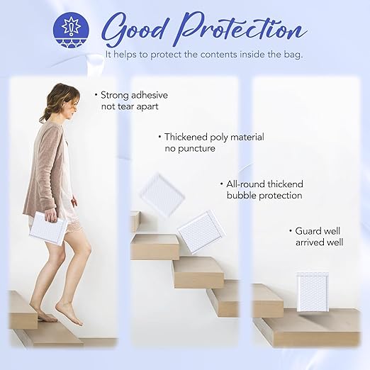 Fuxury Bubble Mailers 5x8.6" 800 Pack White Waterproof Padded Envelopes Usable Size 5x7" Self Seal Bubble Envelopes Padded Mailers Shipping Bags for Mailing Jewelry Makeup Small Business