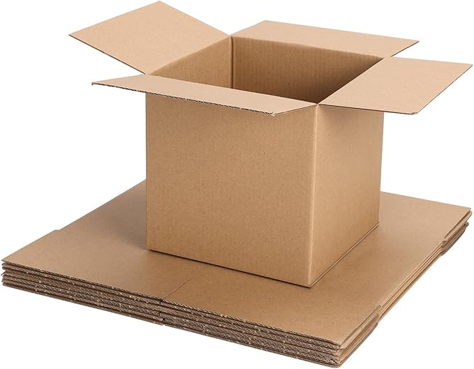 ZBEIVAN Shipping Boxes Mailers 6x6x6 inches Corrugated Cardboard Small Packing Kraft Moving Mailing Box, Pack of 6