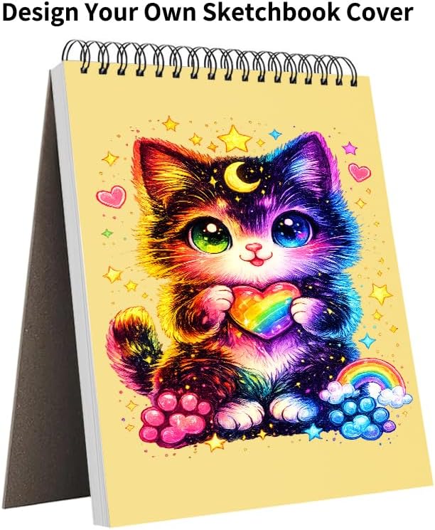 College Graduation Gifts, Halloween Christmas Gifts, Nursing Student Essentials, Teacher Appreciation Gifts, Soucolor 9" x 12" Yellow Sketch Book, 1-Pack 100 Sheets Spiral Bound Drawing Paper