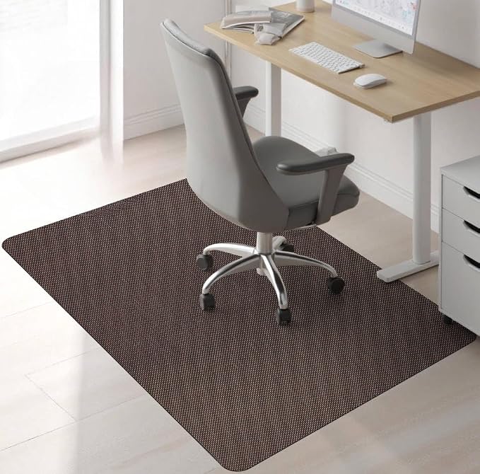 Sycoodeal Chair Mat,36" x 55" Office Chair Mat for Hardwood and Tile Floor, Heavy Duty Floor Protector for Rolling Chairs,Non-Slip,Computer Mat for Home Office(Brown)