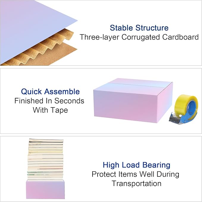 30 Pack 6x6x6 Small Shipping Boxes, Colorful Packing Boxes for Shipping & Storage, Corrugated Cardboard Boxes for Small Business