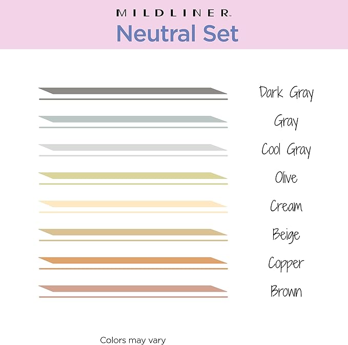 Zebra Pen MILDLINER No Bleed Highlighter, Neutral Vintage, Dual Tip, 10-Pk