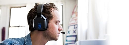 ASTRO Gaming A10 Wired Gaming Headset, Lightweight and Damage Resistant, ASTRO, 3.5 mm Audio Jack, for Xbox Series X|S, Xbox One, PS5, PS4, Nintendo Switch, PC, Mac- Black/Blue