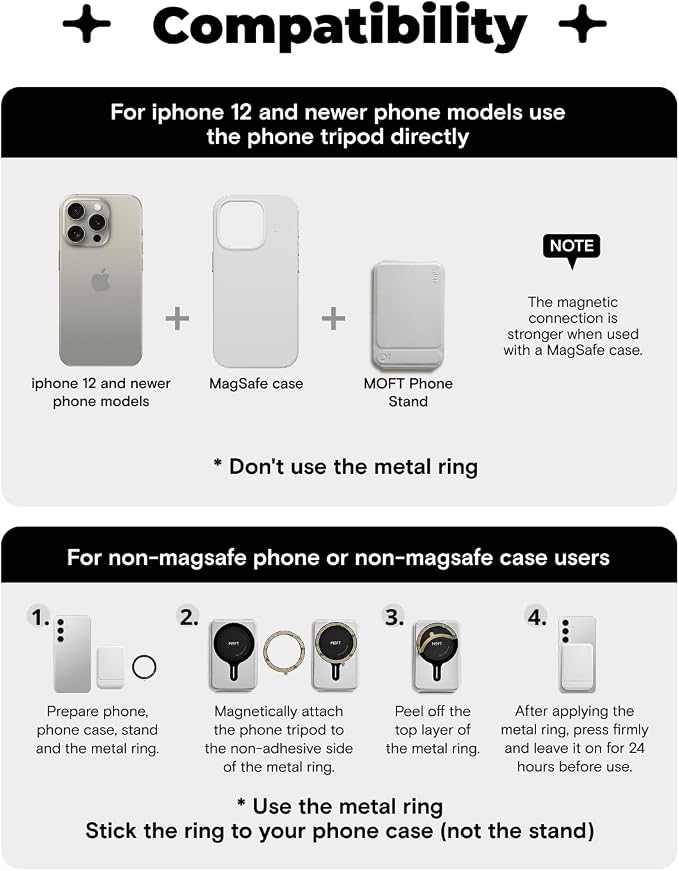 MOFT Phone Tripod Stand x Tombogo, Selfie Stick for iPhone, Mulit-Angle | Pocket Size | Strong Magnets l MOVAS Leather | Magsafe Compatible | Easy to Charge | Stylish |For Content Creators