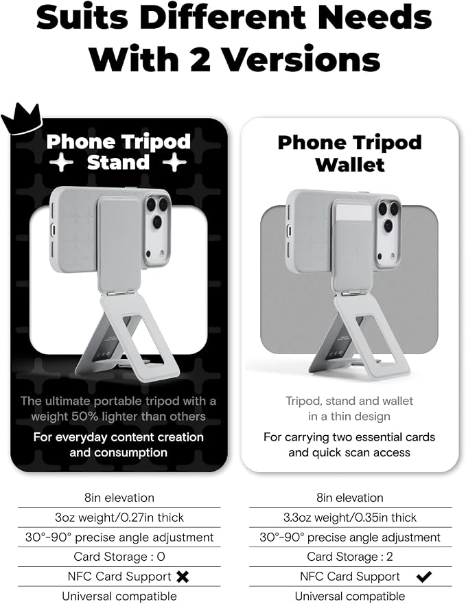 MOFT Phone Tripod Stand x Tombogo, Selfie Stick for iPhone, Mulit-Angle | Pocket Size | Strong Magnets l MOVAS Leather | Magsafe Compatible | Easy to Charge | Stylish |For Content Creators