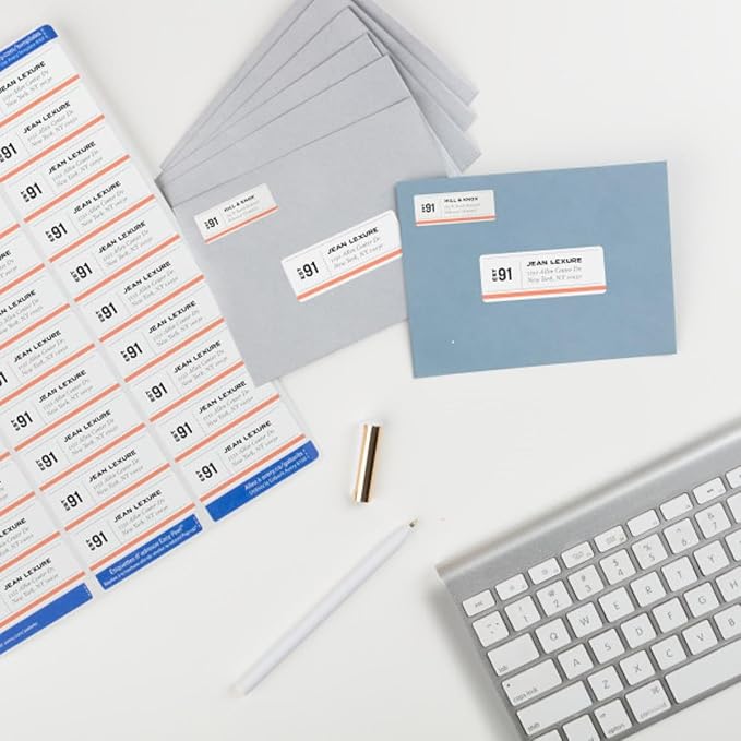 Avery Easy Peel Printable Address Labels, Sure Feed Technology, 1" x 2-5/8" Customizable Stickers, White, 750 Blank Mailing Labels, Great for Mailing, Shipping, and More (8160)
