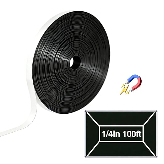 CHUNNIAO White Magnetic Tape for Classroom Chalkboard,Fine Line Magnet,Thin Highlighter Tape 1/4" x 100'