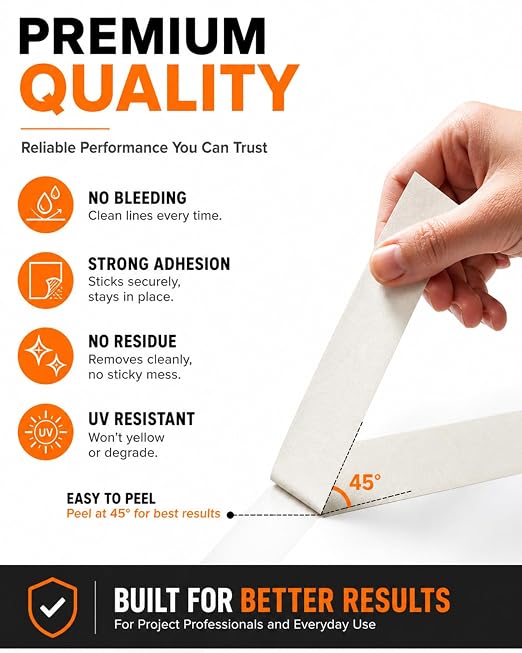 SWRT Masking Tape 0.75 Inch x 55 Yards x 10 Rolls, Bulk White Painting Tape | Clean Removal; Easy Hand Tear; Writable Surface; Painting & Crafts; Labels & Organizing; Light Packaging