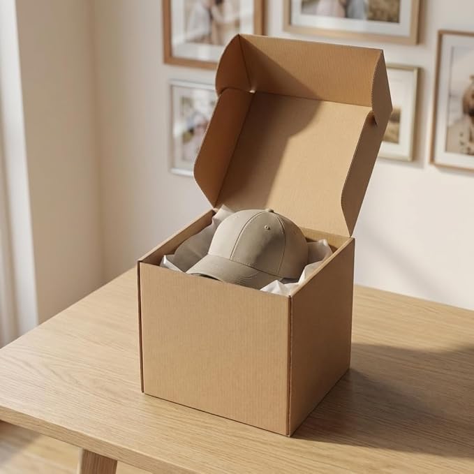 CRUGLA 8x8x8 Shipping Boxes, 15 Pack Brown Kraft Folding Mailer Boxes, 3-Ply Corrugated Cardboard Cube Box Mailers for Small Business Packaging, Mailing & Gifts