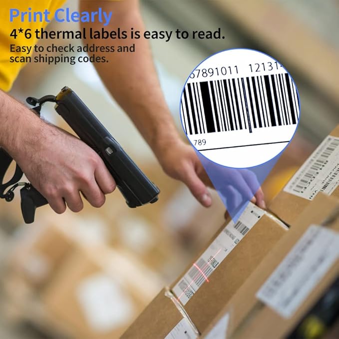 4" x 6" Fanfold Direct Thermal Labels, 2000 Total 2 Stacks, White Perforated Shipping Labels Compatible with Zebra, Elton Printers