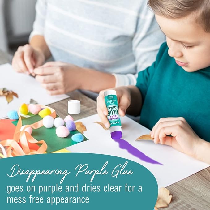 Glue Sticks Bulk Classroom, Purple Glue Sticks for Kids 36 Count, 0.32 Ounce Washable, for Kids, School and Home