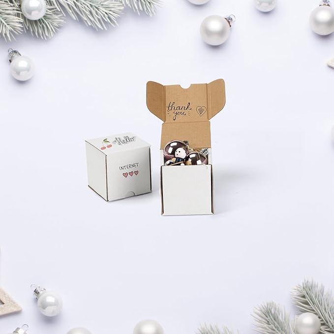 ZBEIVAN 3x3x3 White Shipping Boxes Set of 50, Corrugated Cardboard Mailer Boxes for Packaging Small Business Mailing Gifts