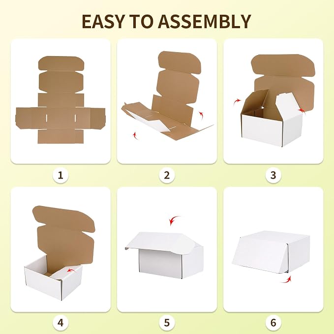 WIFTREY 8x8x4 Shipping Boxes 30 Pack, White Packing Box for Small Business, 8 x 8 x 4 Corrugated Cardboard Boxes for Mailing, Mailing, Shipping