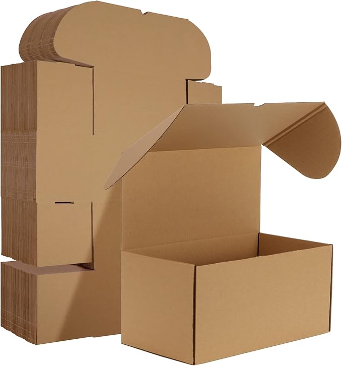 HORLIMER 11x6x6 inches Shipping Boxes Set of 20, Brown Corrugated Cardboard Box Literature Mailer