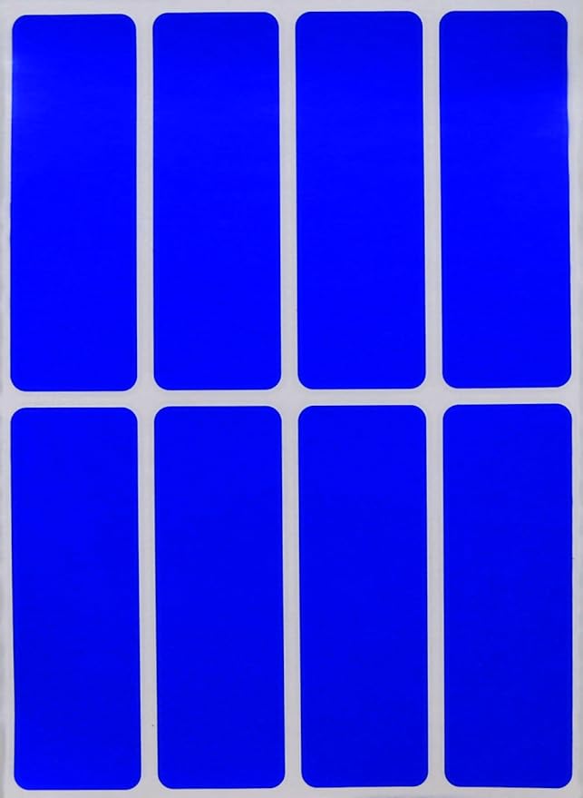 Rectangular Labeling Sticker 3x1 inches (75mm x 25mm) Blue Paper Sticker Sheets 864 - Pack by Royal Green