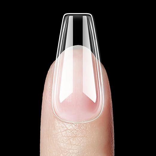 Beetles Gel Nail Kit Easy Extension Set With 500Pcs Medium Coffin Shaped Tips 5 in 1 Nail Glue Base Gel and Innovative Led Lamp Easy Funny Diy False Tips Art at Home Day