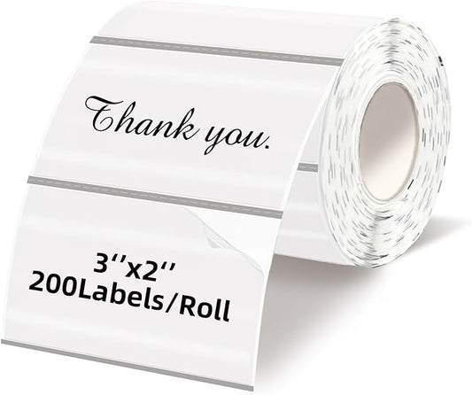 Starboling 3" x 2" Clear Thermal Labels,Self-Adhesive Rectangle Thermal Printer Sticker,for Price,Barcode,Mailing,Name