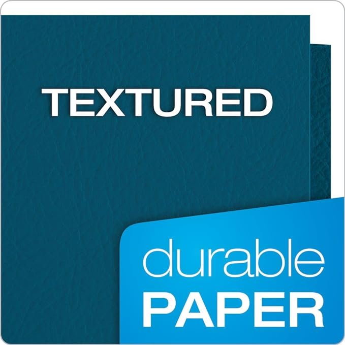 Oxford Twin-Pocket Folders, Textured Paper, Letter Size, Blue, Holds 100 Sheets, Box of 25 (57502EE) (Pack of 5)