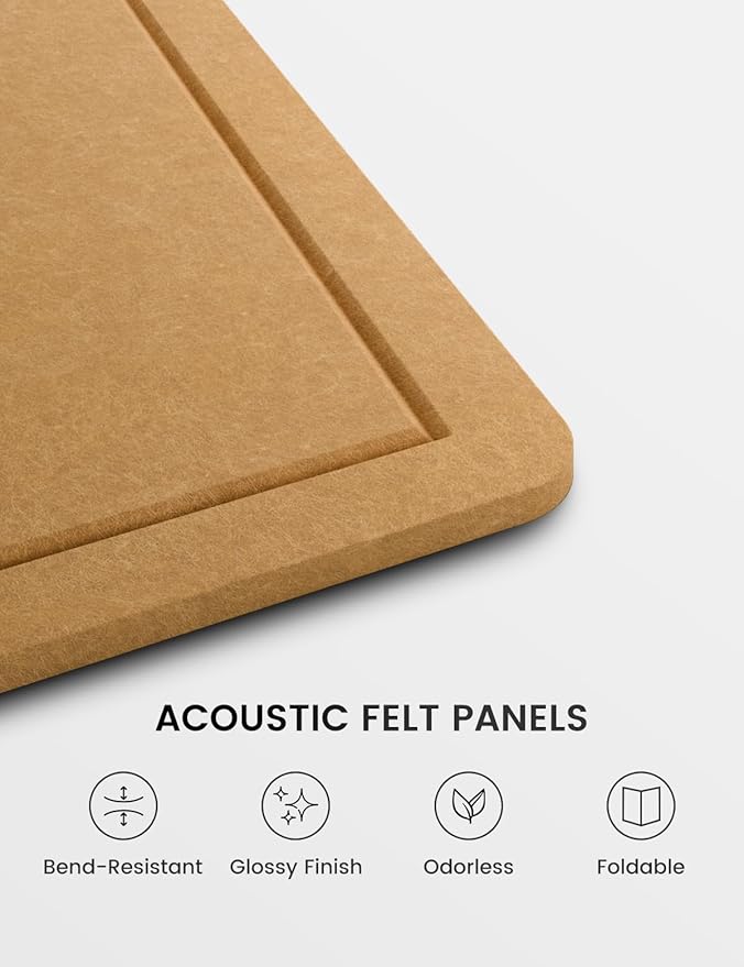 Fluxynara Large Bulletin Board, 70.8" x 47.2"Cork Board Alternative with 48 Safe Removable Adhesive Tabs, Foldable Felt Pin Board for Home Office, Classroom, Bedroom,Entryway for Walls— Mustard Yellow