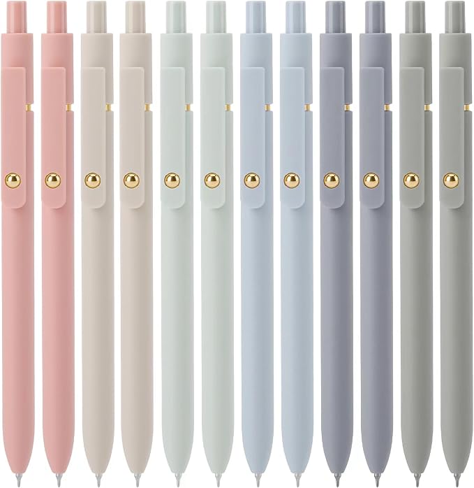 Ddaowanx Pens Set,24 Pcs 0.5mm Quick Dry Black Ink Rollerball Gel Pens | Fine Point Smooth Writing Pens for Journaling,Cute Office School Supplies,Gifts for Women
