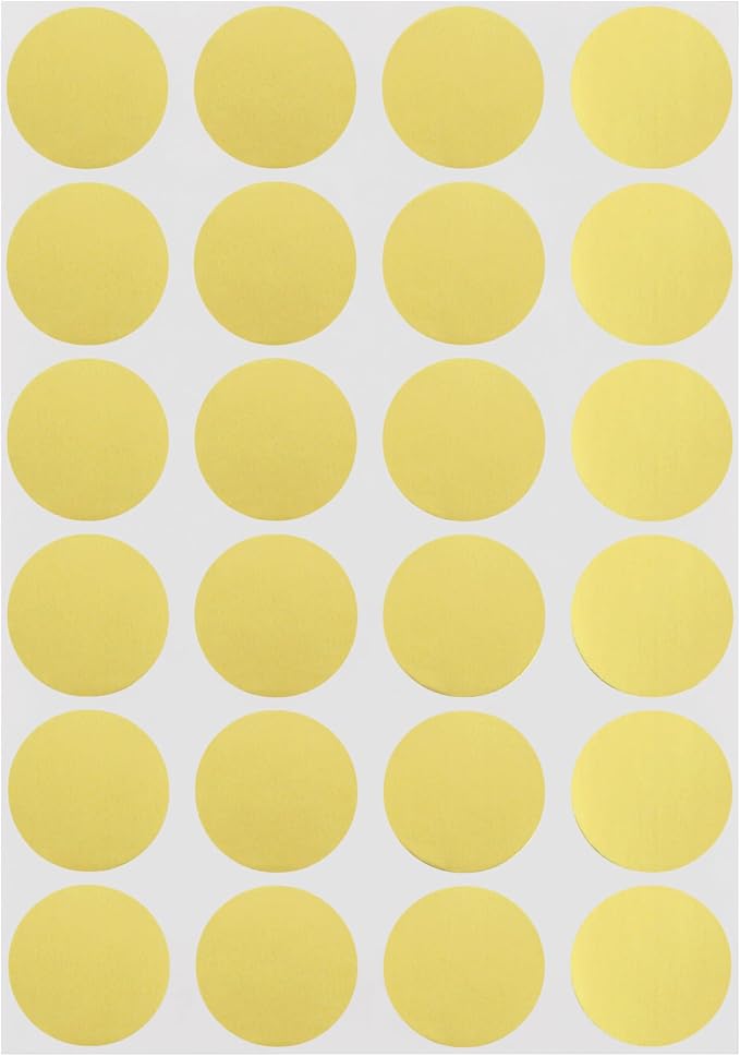 Metallic Gold Dot Stickers, 3/4 Inch, 1008/Pack | Satin Metallic Foil-Coated Paper Circle Labels for Offices and Retail. Made in USA