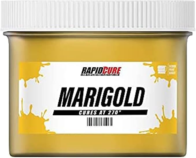 Rapid Cure® Screen Printing Ink Marigold (8oz.) - Plastisol Ink for Screen Printing, Fast Curing Fabric Paint - Screen Print Direct®, USA Made