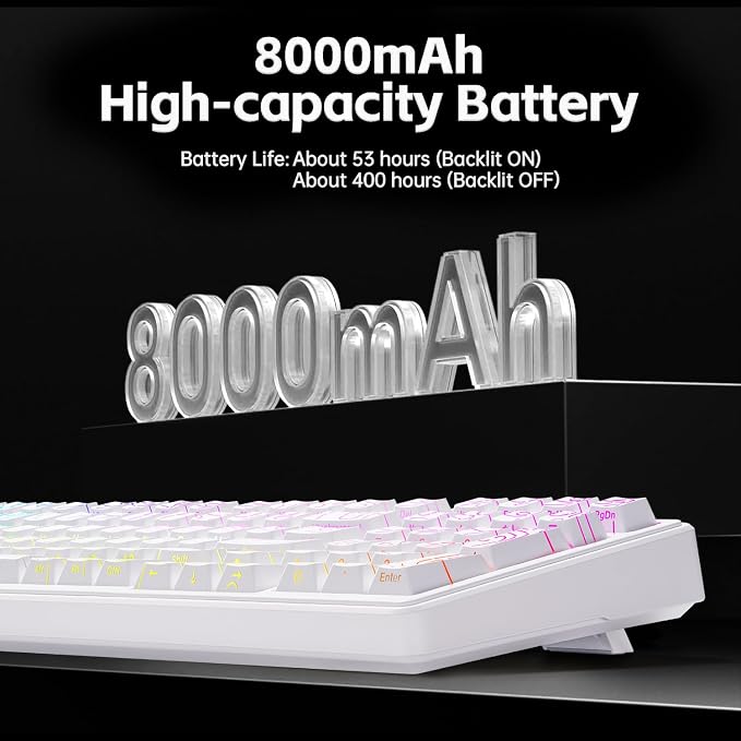 Aula F99 Creamy Keyboard Wireless Mechanical Custom Gaming Keyboards | 96% Computer Keyboard,Hot Swappable RGB Backlit Keyboards,Full Size Topographic Side-printed Keycaps,LEOBOG Switch