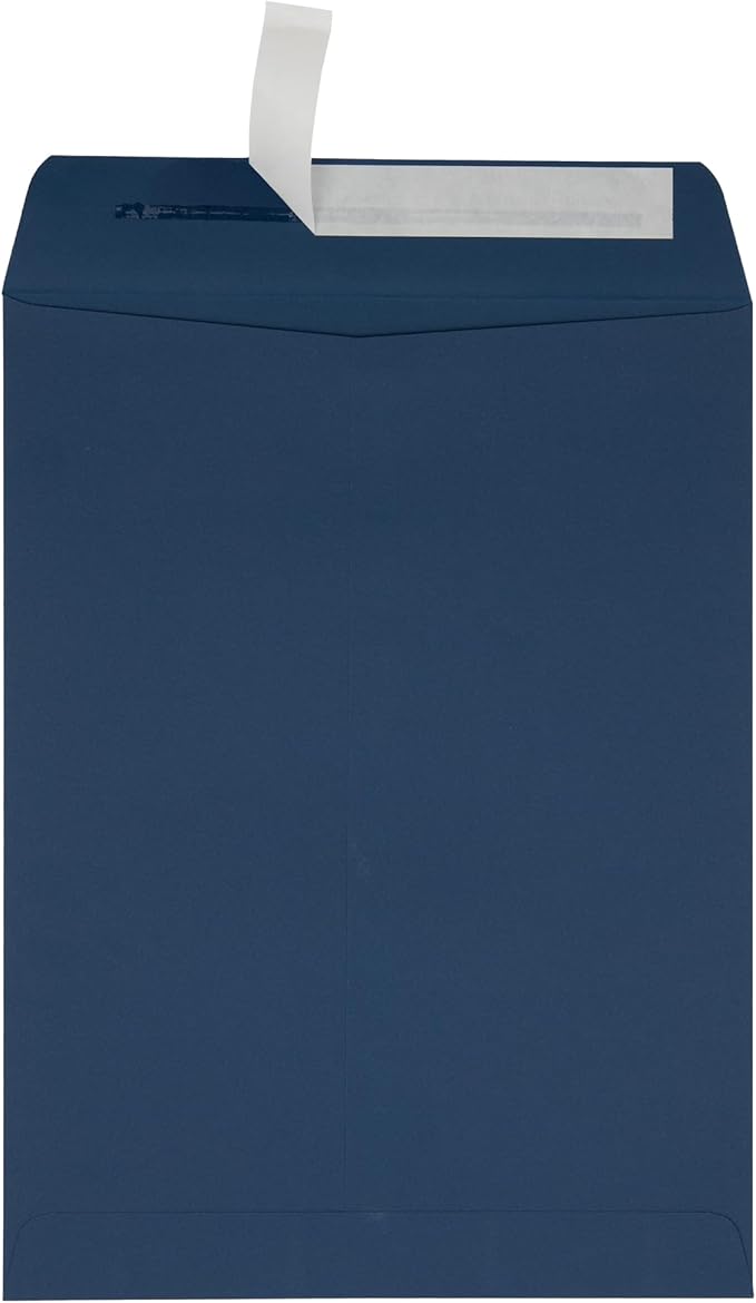 LUXPaper 9 x 12 Open End Envelopes | Peel & Press | Navy Blue | 80lb. Text | 500 Qty