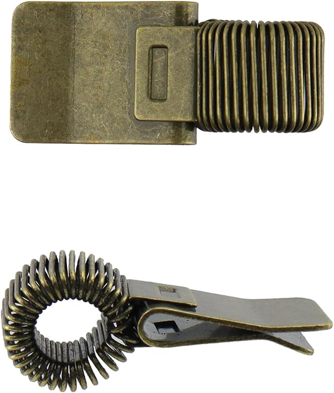 T Tulead 10PCS Pen Holders for Clipboard, Metal Adjustable Pencil Clips | Vintage Bronze Notebook Organizer Clip, Decorative Single Spring Loop Pen Pencil Organizer, for Clip Book T: 1-2mm