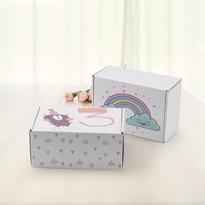 HORLIMER 9x6x4 inches Shipping Boxes Set of 25, White Corrugated Cardboard Box Literature Mailer