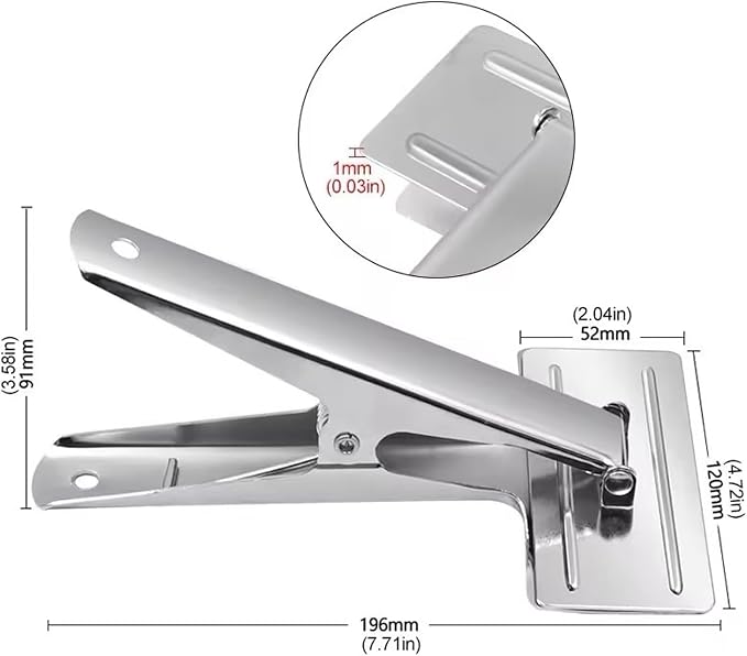 Extra Large 4.7" Heavy Duty Stainless Steel Binder Clip, Jumbo Paper Clamp with 7cm Opening for Ledgers, Blueprints, Contracts, Art Portfolios, Home & Office Organization (1-Pack)