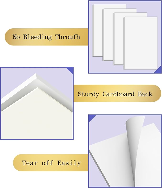 Note Pads 3x5 Small Memo Pads, 12 Pack Server Note Pads, Scratch Pads 3x5 | Mini Note Pad White Paper 3''x5'', 50 Sheets per Blank Notepads, Small Writing Pads 3x5 for Office School Home Supplies