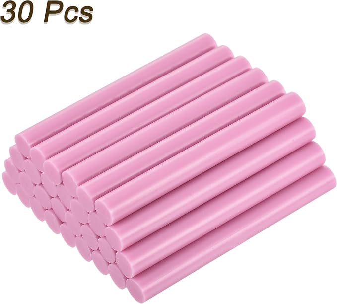 uxcell 30pcs Mini Hot Glue Gun Sticks 4-inch x 0.43-inch High Sticky Large Hot Glue Sticks for Glue Gun, Pink