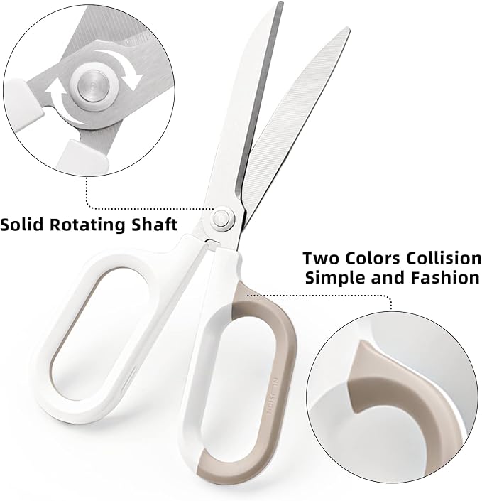 Multipurpose Scissors, Comfort-Grip Handles Sharp Scissors with Utility Knife Box Cutters, Retractable Letter Opener Cartons Cardboard Cutter Knife for Office Home School Craft Sewing Fabric Supplies