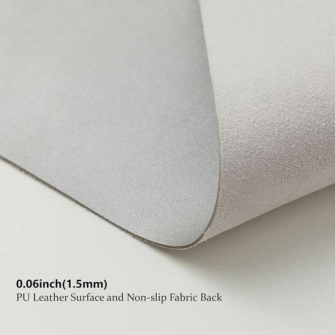 Large Desk Mat - 47.2"x 17" Non-Slip PU Desk Pad for Office and Home - Ideal for Large Mouse Pad and Desk Mats on Top of Desks(Silver)