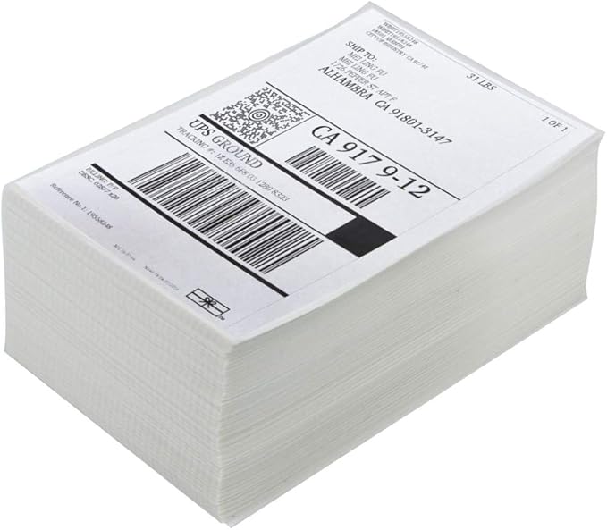 SJPACK 4x6 Thermal Labels, Shipping Labels with Perforated Line, Commercial Grade Thermal Shipping Label Paper, Pack of 500