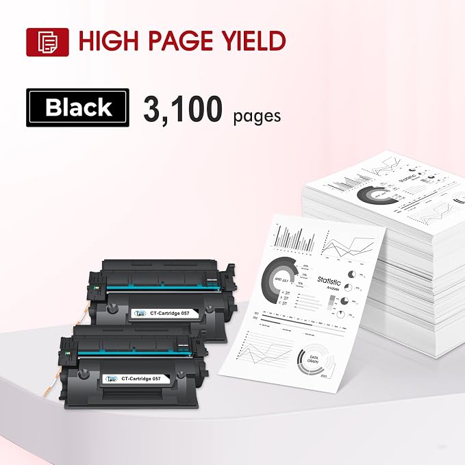 057 Toner Cartridge 057H Black High Yield MF445dw MF450 MF455dw 2-Pack | Compatible for Canon ImageCLASS MF445dw MF448dw LBP226dw LBP227dw LBP228dw MF449dw MF445 LBP220 MF440 LBP230 MF450 Printer