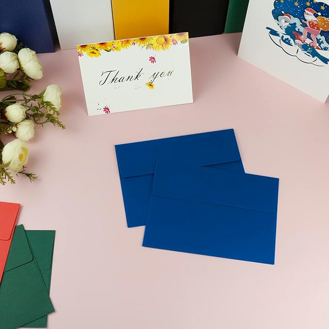 YINUOYOUJIA 50 Packs of A7 envelopes for invitation, 5x7 envelopes for Cards-Self Seal, Square Flap, Great for Wedding, Baby Shower, Mailing, Birthday Party (navy blue)